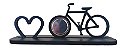 Relógio de Mesa Coração Bike Bicicleta EM MDF Laqueado - Imagem 3