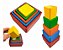 Brinquedo Infantil Montessori Cubo Encaixe Madeira Colorido - Imagem 1