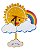 Relógio Infantil Quarto de Criança Com Pêndulo Sol Arco Íris - Imagem 1