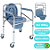 CADEIRA PARA BANHO 4 RODAS COM ASSENTO DOBRAVEL - Suporta 100KG SUPERMEDY - Imagem 2