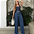 calça Jeans wide leg pantalona feminina premium cintura alta social alfaiataria elegante luxo - Imagem 9