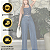 calça Jeans wide leg pantalona feminina premium cintura alta social alfaiataria elegante luxo - Imagem 8