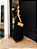 vestido longo feminino 100% liocel preto - Imagem 3