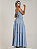 Vestido Longo Jeans Feminino em Liocel Três Marias com Costas Trançadas e Fenda - Imagem 4