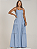 Vestido Longo Jeans Feminino em Liocel Três Marias com Costas Trançadas e Fenda - Imagem 8