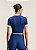Blusa Colcci Cropped Justa com Decote V- Azul - Imagem 2