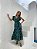 Vestido longo estampado marinho e verde - Imagem 1