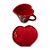 Xícara de Café e Pires em Formato de Coração Vermelho - Imagem 2