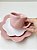 Xícara Flor 2 Pires em Cerâmica Rosa 100ml - Imagem 2