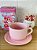 Caneca Jumbo para Sopa com Pires Rosa 600ml - Imagem 1