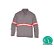 Camisa Brim Gola Italiana Manga Longa cinza com Refletivo Laranja - Imagem 1