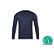 camiseta gola careca na malha 100% algodão manga longa azul marinho - Imagem 1