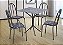 Conjunto Mesa Tampo Granito 4 Cadeiras Thais Artefamol Cromo Preto/Preto Flor - Imagem 1