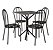 Conjunto Mesa Tampo Granito 4 Cadeiras Thais Artefamol Cromo Preto/Preto Flor - Imagem 2