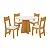 Conjunto para Sala de Jantar com 4 Cadeiras Athenas Viero Mel/Blonde/Bege - Imagem 4