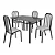 Conjunto de Mesa Com 4 Cadeiras Para Cozinha Tampo Retangular e Granito 1,20m Craqueado Sofia Ciplafe - Imagem 2