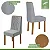 Conjunto Mesa 120x80cm Tampo MDF/Vidro Celebrare 4 Cadeiras Exclusive Móveis Lopas Amêndoa Clean/Off White/Linho Cinza Claro - Imagem 5