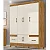 Guarda Roupa Casal MS912 4 portas 2 gavetas - Freijó / Off White Freijó/Cinza - Imagem 1