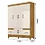 Guarda Roupa Casal MS912 4 portas 2 gavetas - Freijó / Off White Freijó/Cinza - Imagem 2