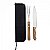 Kit Churrasco 4 Peças Aço Inox Cabo em Madeira Com Estojo Tabua de Corte - Imagem 2