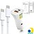 Carregador de celular veicular USB + Type-C PD com cabo 1m branco (LE-355 TYPE-C) - Imagem 2