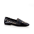 Mocassim Preto em Couro Tachinhas Douradas - Imagem 1