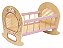 Brinquedo de Madeira Berço para Boneca Palha Rosa - Imagem 1