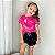 Camiseta Básica Infantil Smiles Rosa Pink - tam 4 - Imagem 2