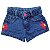 Short Jeans Infantil Bordado Flor - tam 04 - Imagem 1