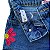 Short Jeans Infantil Bordado Flor - tam 04 - Imagem 2