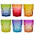 Jogo De 6 Copo 280ml De Vidro Colorido Drink, Agua, Suco - Imagem 1