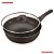 Frigideira Antiaderente Wok Grande 28cm Tampa De Vidro Preta - Imagem 1