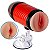 Masturbador Masculino com VAGINA e ÂNUS CyberSkin com Suporte Vermelho e Ventosa - Imagem 1
