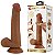 Prótese Peniana Masturbador feminino Dildo com Ventosa 22 cm Marrom - Imagem 1