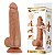Prótese Peniana Masturbador feminino Dildo com Ventosa 23 cm  Marrom - Imagem 1