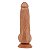 Prótese Peniana Masturbador feminino Dildo com Ventosa 23 cm  Marrom - Imagem 4