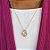 COLAR ZIRCÔNIA ROSA EM FORMATO DE GOTA - CORRENTE VENEZIANA 40CM + 5CM - Imagem 1