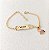 PULSEIRA INFANTIL MENINA PERSONALIZADO COM NOME E PINGENTE SEMIJOIA BANHO DE OURO 18K - Imagem 2