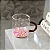 Caneca Parede Dupla de Vidro Borossilicato com Alça Vermelha Flower 300ml - Lyor - Imagem 1