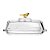 Manteigueira Retangular com Tampa Golden Bird 18cm x 10cm x 9cm Cristal Ecológico - Wolff - Imagem 1