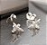 Brinco vespinha cravejada cristal banhado ródio branco - Imagem 2