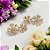 Brinco flores com zircônias banhado ouro - Imagem 2