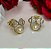 Brinco infantil minnie com pérola banhado ouro - Imagem 2
