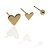 Conjunto brinco trio 2 corações e 1 ponto banhado ouro - Imagem 1