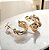 Brinco meia argola trançada ear hook com ródio banhado ouro - Imagem 2