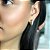 Brinco 3 meias argolas 1 cravejada ear hook banhado ouro - Imagem 5