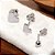 Conjunto brinco trio 2 corações e 1 ponto banhado prata - Imagem 2