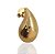 Brinco gota curva oca banhado ouro - Imagem 1