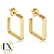 Brinco argola quadrada banhado ouro - Imagem 1