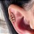 Brinco 4 argolas com zircônias piercing fake banhado ouro-1pç - Imagem 3